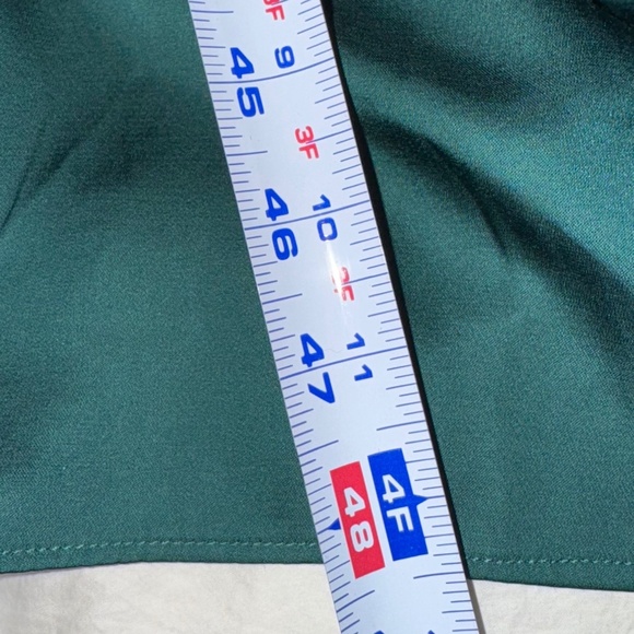 Abercrombie & Fitch A&F Satin Green Draped Wrap Midi Dress Large Petite - Picture 12 of 12